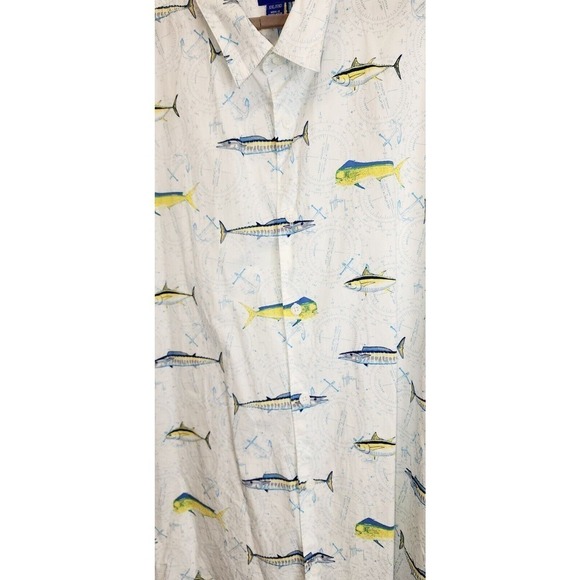 Men's Guy Harvey Button Up Short Sleeve Fish Shirt Size XXL Baggy 2XL - Picture 7 of 7